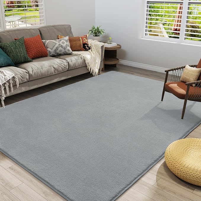Amearea Large Modern Area Rugs for Bedroom Living Room, 6x9 Feet Grey Thickened - Image 4