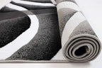 GLORY RUGS Modern Area Rug 5x7 Gray White Swirls Carpet Bedroom Living Room - Image 6