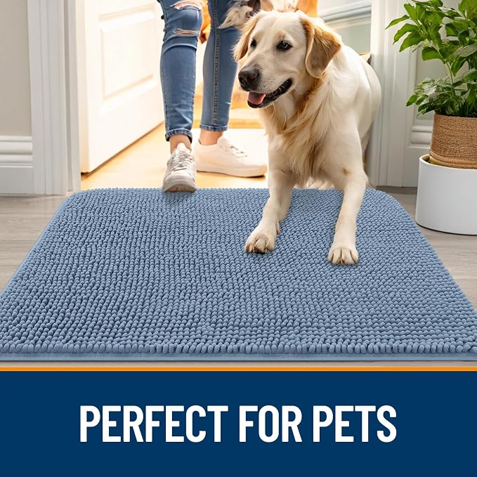 OLANLY Dog Door Mat for Muddy Paws 34x21, Absorbs Moisture and Dirt, Absorbent - Image 6