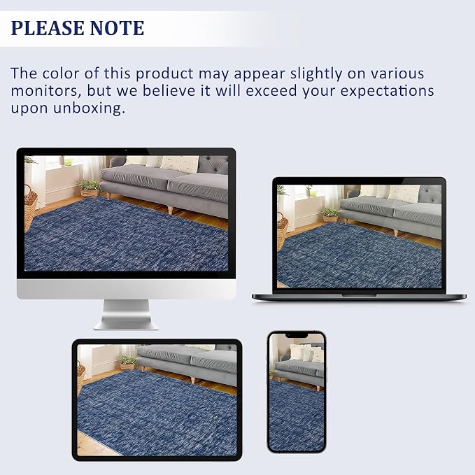 RUGSREAL Living Room Area Rug 10x13 Modern Solid Color Large Bedroom Rug - Image 7