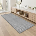 Grey Bathroom Rugs 24"x48"Non Slip Braided Bath Mat by winolive