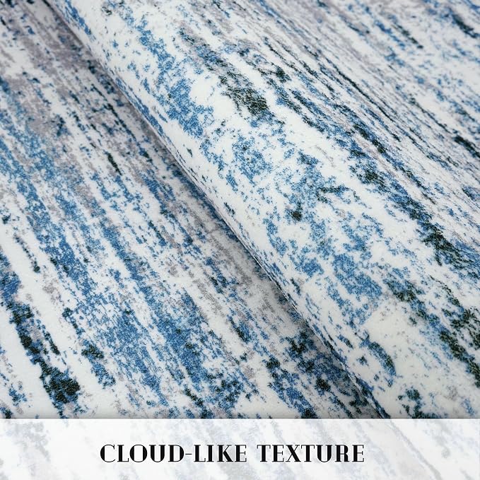 Modern Abstract 5x7 Machine Washable Area Rug Non-Slip Soft Bedroom Living Romm - Image 8