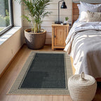 Moynesa Striped Border Easy Jute Outdoor Patio Rug 3x5, Washable Entryway Rug - Image 7