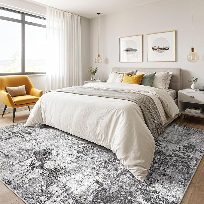 10x12 Area Rug Living Room: Washable Large Abstract Modern Soft Rugs Stain - Image 4