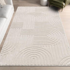 SHACOS Soft Fluffy Arch Pattern Area Rug 2'7"x5' Non Slip Washable Minimalist by SHACOS