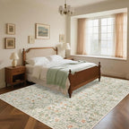 Washable Living Room Rug: 8x10 Boho Floral Soft Area Rug - Image 4