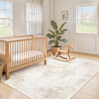 Area Rug 4x6 Washable Rug, Vintage Boho Medallion Rugs Non-Slip Soft Low Pile - Image 3