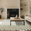 EVERGRACE Checkered Plaid Area Rug 9x12, Soft Faux Wool Rugs Washable Anti Slip by EverGrace