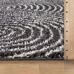 Rugshop Circles Arch Shag Area Rug Anthracite Dark Gray 5' x 7' Great - Image 3