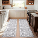 jinchan Fiora Runner Rug 3x8-2pcs Kitchen Washable Vintage Rug Hallway Rug by JINCHAN