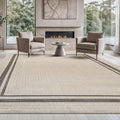 Beverly Rug Easy Jute Bordered Rug 9x12 Washable Large Indoor Outdoor Area Rugs by BeverlyRug