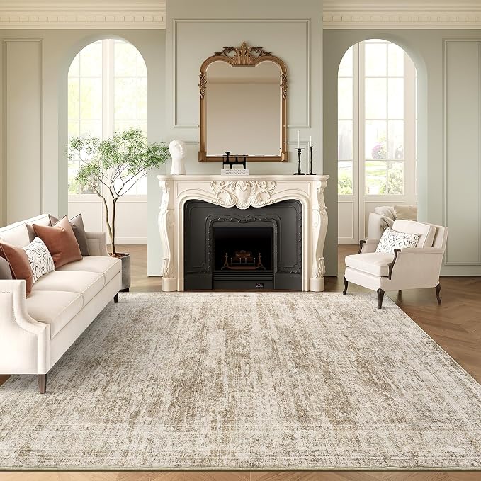 10x14 Area Rugs for Living Room, Non Slip Machine Washable Vintage Rugs by Soalmost