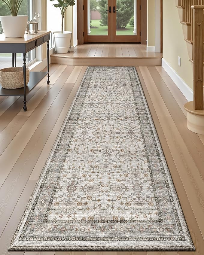 LUMI Washable Kitchen Rug, 23x59 Non-Slip Indoor Hallway Runner, Soft Low Pile by LUMI