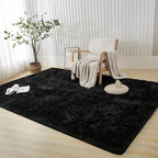Andency Black Soft Area Rugs for Living Room Bedroom, 4x6 Fluffy Shaggy Bedside - Image 7