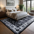Area Rug for Living Room, 8x10 Machine Washable Non Slip Large Faux Wool Throw - Image 4