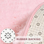 Andency Pink Round Area Rug for Bedroom, Shag Fuzzy Plush Circle Rug 7'X7' for - Image 5