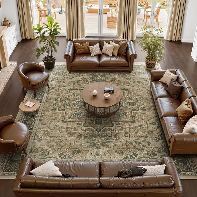 Large Area Rugs 10x12, Living Room Bedroom Carpet Extra Large Size Washable Non by Jainmy