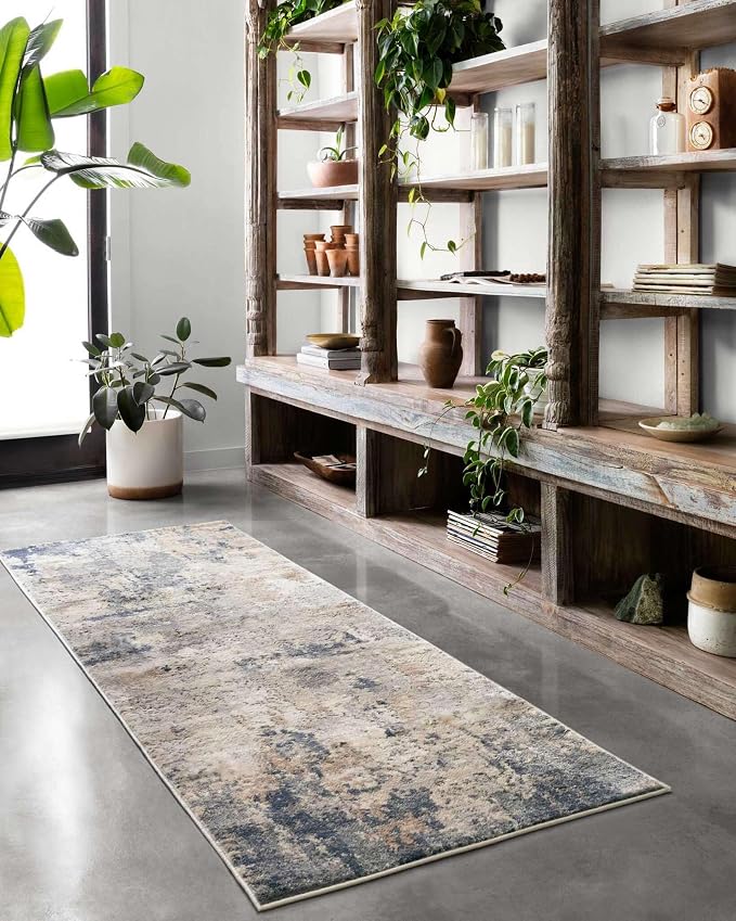 Loloi Teagan Collection TEA-06 Sand/Mist 2'-8" x 10'-6" Runner Rug, Soft - Image 5