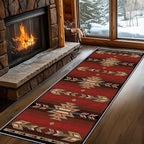 Red Arrow Runner Rug, 2x8ft Retro Geometric Hallway Runner Rug by LGGLOVELIN