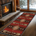 Red Arrow Runner Rug, 3x8ft Retro Geometric Hallway Runner Rug by LGGLOVELIN