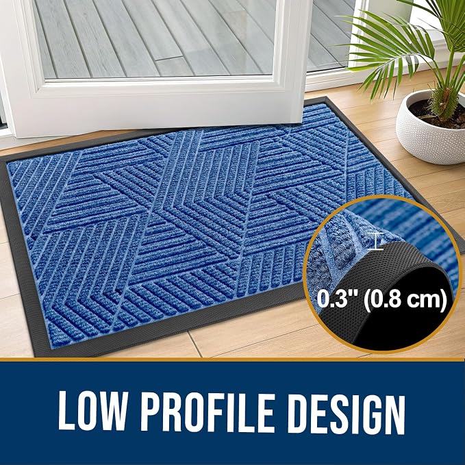 Kitinjoy Front Door Mat Outside Entrance, Sturdy Natural Dirt Trapper, Heavy - Image 5