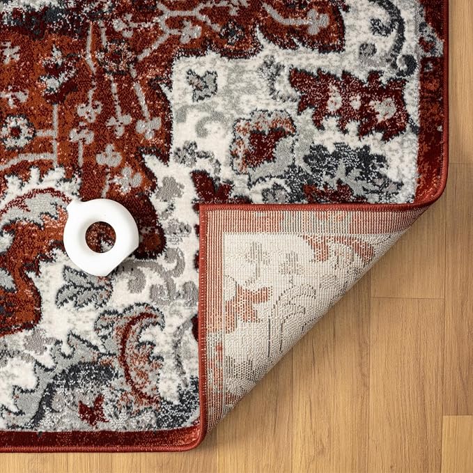 LUXE WEAVERS Moroccan Red 4x5 Medallion Area Rug - Image 9