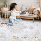 Bedroom Rug 3x5 Vintage Rugs, Machine Washable Small Area Rug Retro Medallion - Image 4