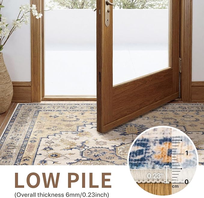 GENIMO 8X10 Area Rugs for Living Room, Machine Washable Vintage Floor Cover - Image 6