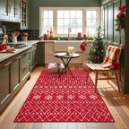 Lahome Christmas Rug 3x5 Red Washable Non Slip Small Area Rug Soft Low Pile - Image 4