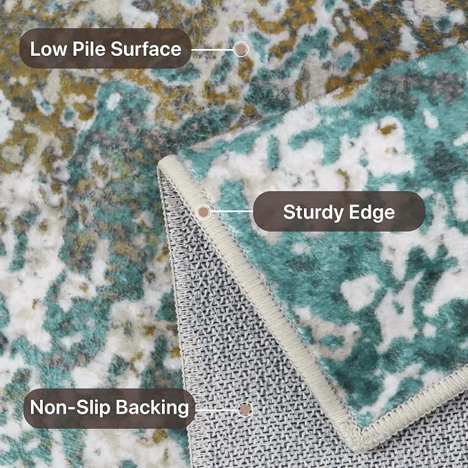 GENIMO 6x9 Area Rugs for Living Room, Machine Washable Rug Non Slip, Low Pile - Image 4