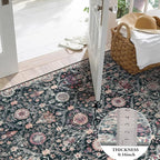 Lahome Moroccan Trellis Round Area Rugs, Washable Small Round Rug 3ft Non-Slip - Image 3