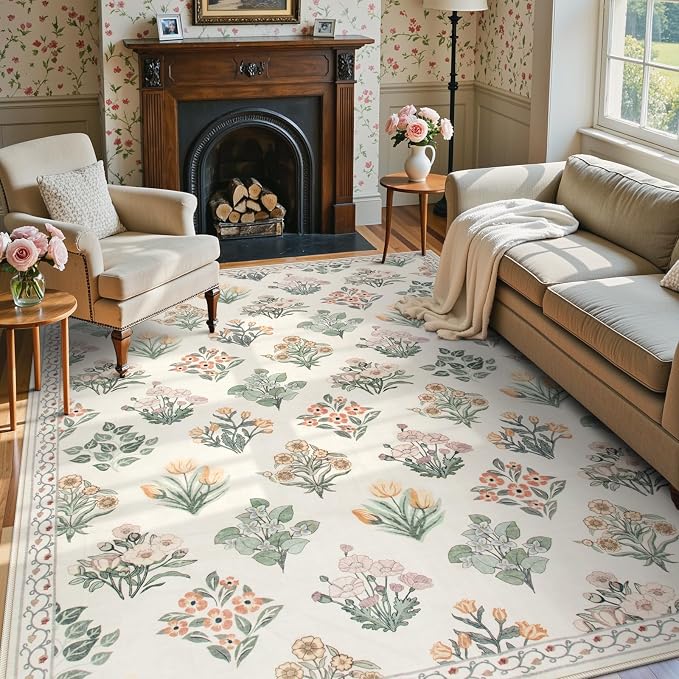 Wonnitar 5x7 Rug for Bedroom Decor, Washable Nursery Rug for Baby, Neutral by Wonnitar