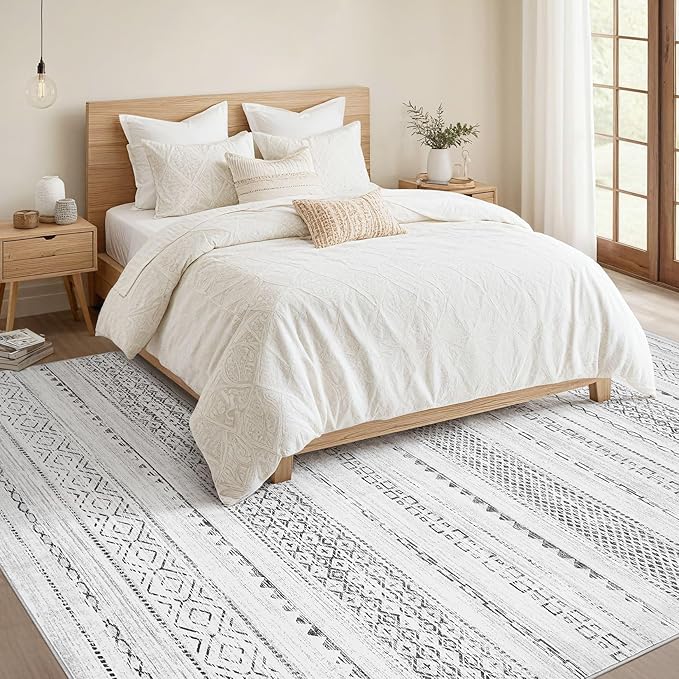 Nakagishi Area Rug Living Room Rugs: 12X15 Machine Washable Boho Large Neutral - Image 5