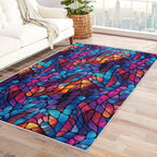 Abstract Rug, 5x8 Rug, Stained Glass Rugs by Unknown