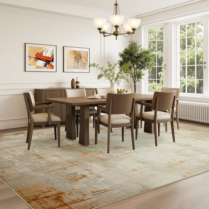 Joydeco 8x10 Area Rugs for Living Room, Washable Modern Abstract Non Slip Soft - Image 7