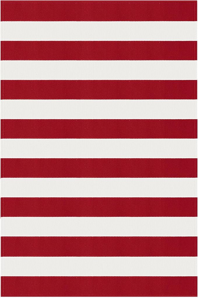 KOZYFLY Red White Striped Outdoor Rug 3x5 Ft Woven Christmas Area Rug Washable - Image 8