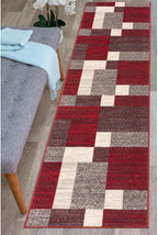Rugshop Red Modern Geometric Boxes Non-Slip Area Rug Non-Shedding - Image 9