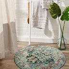 Lahome Bohemian Floral Medallion Round Rug - 3Ft Small Bedroom Round Area Rug - Image 5
