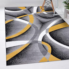 2305 Geometric Abstract Yellow 6x9 Area Rugs by LuxeWeavers