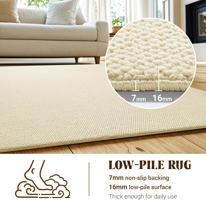 Shilucheng Wool Rug 4.7x7 Non-Slip, Blend 80% Wool and 20% Cotton Rugs - Image 7