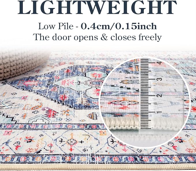 Lahome Boho Round Rug - 8Ft Washable Area Rug - Image 3