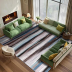 4x6 Abstract Rug for Entryway, Modern Stripe Washable Indoor Entry Way Area Rugs - Image 2
