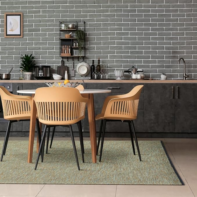 LUXE WEAVERS Modern Farmhouse Green 9x12 Washable Area Rug, Anti-Slip Diamond - Image 6