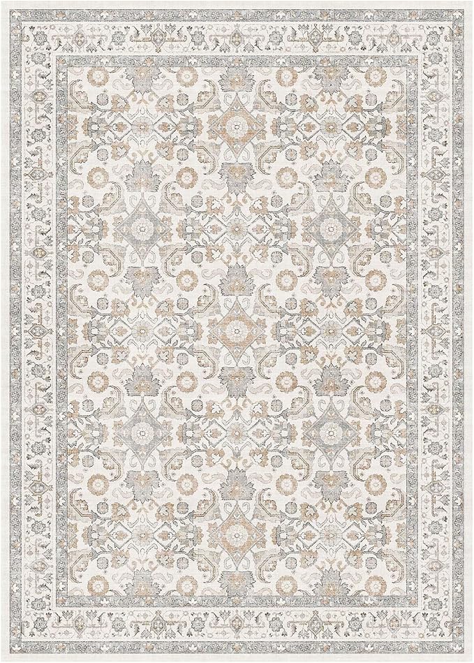 WITSHOCK Living Room Area Rugs 5x8: Soft Non-Slip Backing Washable Rugs Vintage - Image 7