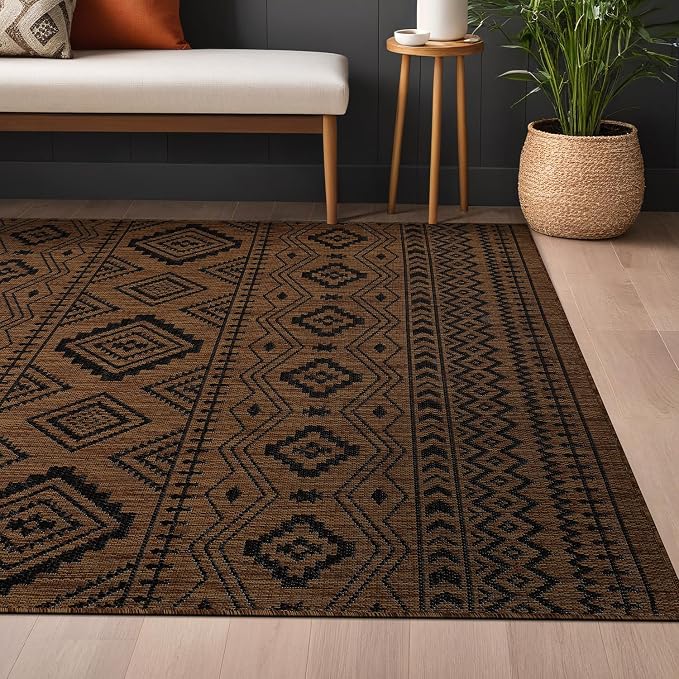 Beverly Rug Waikiki Boho Indoor Outdoor Rug 6x9, Washable Outside Carpet - Image 6