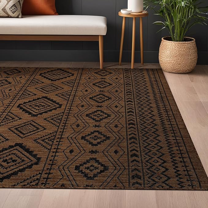 Beverly Rug Waikiki Boho Indoor Outdoor Rug 8x10, Washable Outside Carpet - Image 6