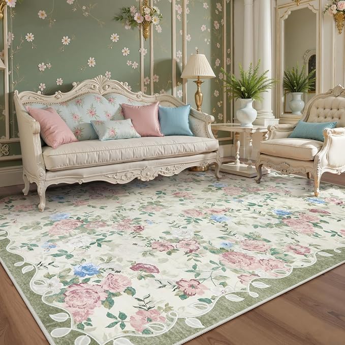 Lahome Vintage Floral Area Rugs 8x10, Large Rugs - Image 2