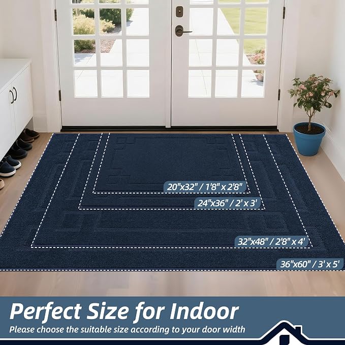 BEQHAUSE Door Mat 20" x 32", Non-Slip Door Mats Indoor Entryway Rugs Washable - Image 2