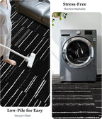 YIHOUSE 5x7 Abstract Line Area Rug, Modern Washable Stain Resistant Rugs Non - Image 5