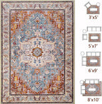 Washable Area Rugs 3x5, Low Pile Vintage Carpet, Non-Slip Distressed Rug - Image 5